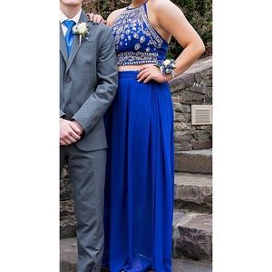 Royal Blue Two Piece Prom Dress